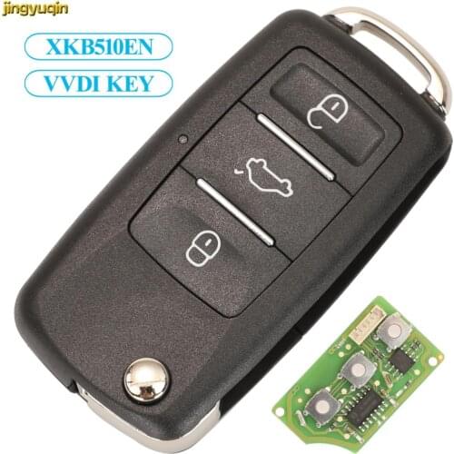 Jingyuqin XKB510EN VVDI2 Mini Key Tool For VW Volkswagen Type Wire VVDI Xhorse Remote Flip Car Key Control Universal 3 Buttons