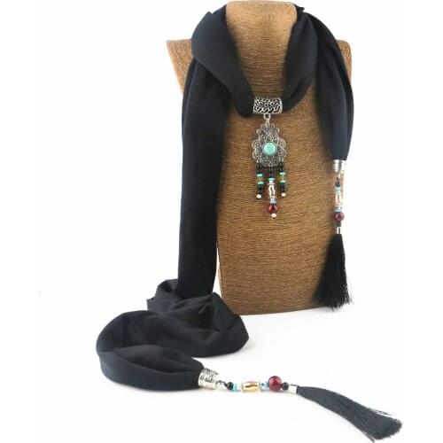 Multicolor fashion tassel design womens scarf scarf jewelry necklace pendant free shipping
