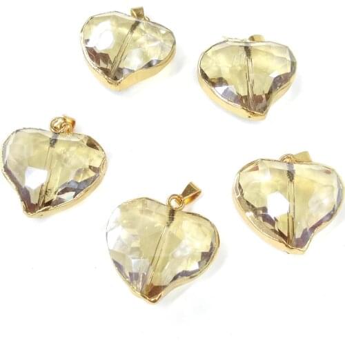 Natural Stone Trendy Quartz Pendants Heart shape Pendant for Jewelry Making Diy necklace accessories Reiki Healing Jewellery