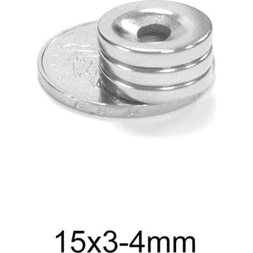 5~100PCS 15X3-4 mm Small Round Magnet 15X3 mm Hole 4mm Countersunk Magnets 15x3-4mm Neodymium Magnet Disc 15*3-4 mm