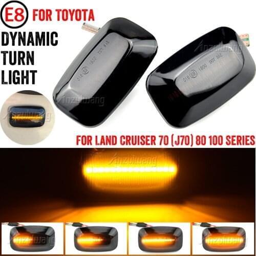 Pair Dynamic LED Side Marker fender Lights 12V Flowing Turn Signal Light Side Repeater for Toyota Landcruiser 70 80 100 Series