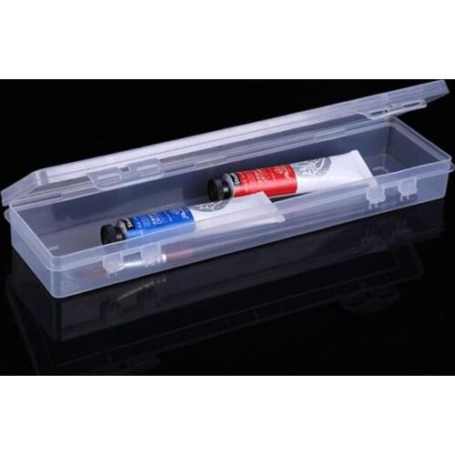 Plastic Transparent Chalk Storage Box Pen Pencil Case Craft Beads Organizer PP Storage Collections Container Box Case F20173141