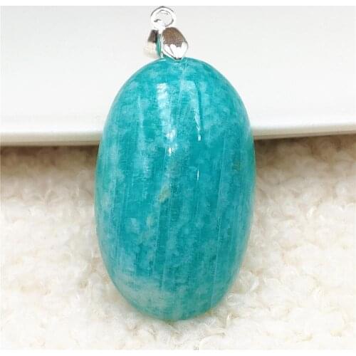 100% Natural Green Amazonite Gemstone Pendant 36x22x12mm Powerful Energy Women Men Oval Water Drop Jewelry AAAAA