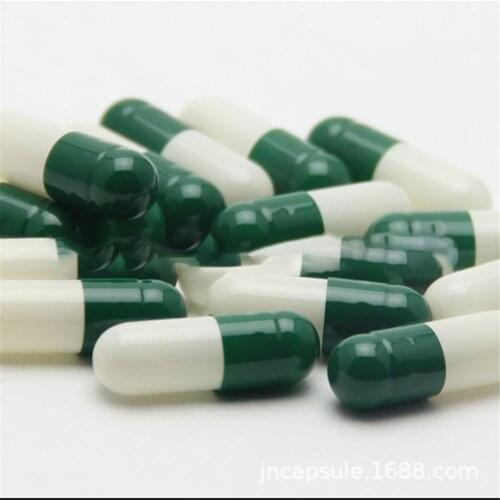 1000Pcs Size 00# 0# Green White Empty Hard Gelatin Capsule Clear Kosher Gel Medicine Pill Vitamins Personal Pill Cases Splitters