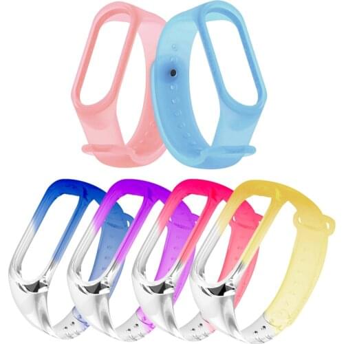 Transparent Color TPU Strap For Xiaomi Mi Band4 3 5 Sport Strap Replacement Wristband for xiaomi Mi Band 4 3 Wrist Strap