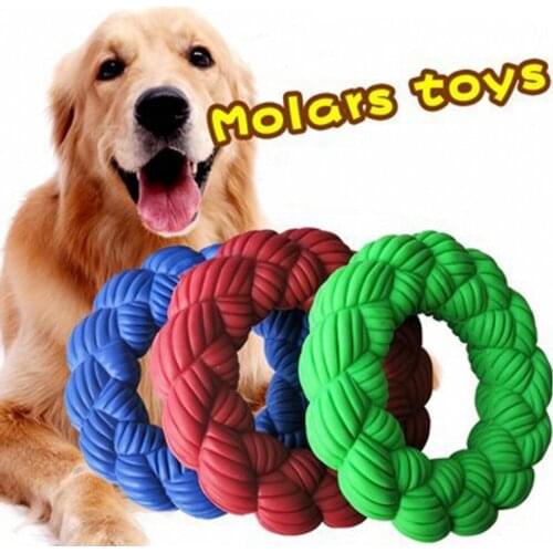 Rubber Pet Molars Toy Interactive Training Ring Tooth Cleaning Chew Big Dog Toys Bite Resistant Tough Large Size Dog Toys