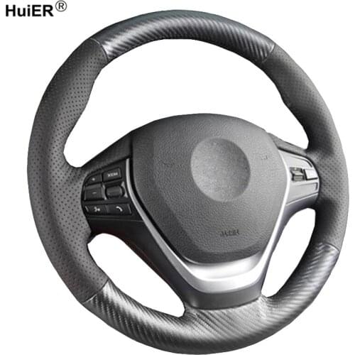 Hand Sewing Car Steering Wheel Cover Cow Leather Suede For BMW F20 2012-2018 F45 2014 - 2018 F30 F31 F34 2013 - 2017 F32 F33 F36