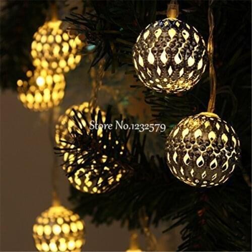 Solar Powered 5M 20 LED Silver Ball Fairy String Lights For Garden Patio Wedding Christmas Party Outdoor Indoor Decor