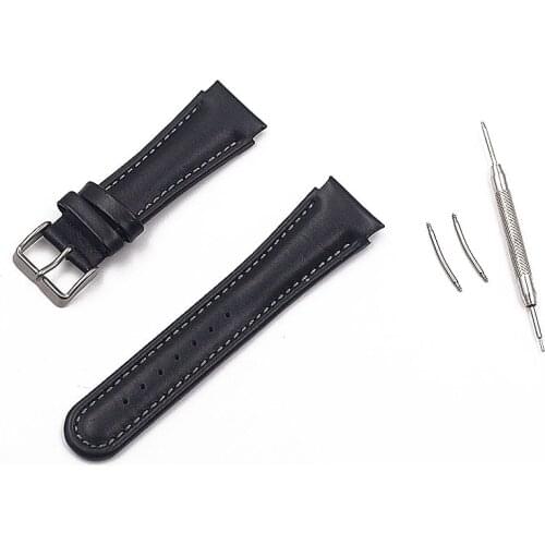Watch Accessories Black Genuine Leather Strap Replacement Bracelet with Spring Axle for SUUNTO X-LANDER Mens watch band