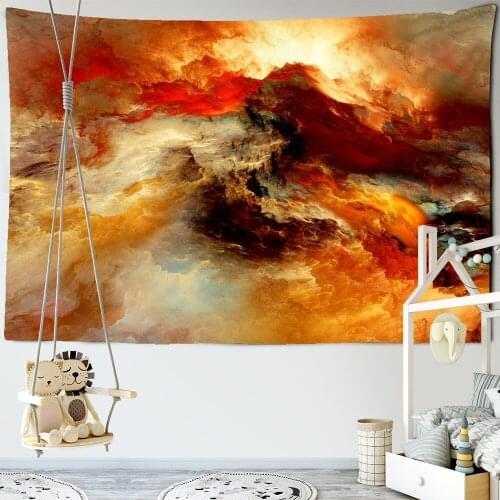 Sunshine Rainbow Cloud Tapestry Wall With Good Luck Hippie Bohemian Psychedelic Background Cloth Decor