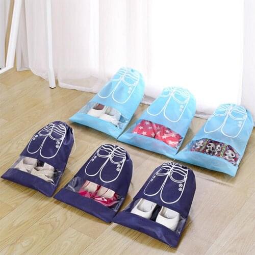 1pcs Home Slippers Storage Bag Waterproof Portable Large Capacity Drawstring Bag For Travel Shoe Organizer Bag