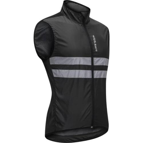 Reflective Safety Sleeveless Vest Windproof for Night Cycling MTB Road Mountain Bike Riding Running Hiking Fishing M-XXXL