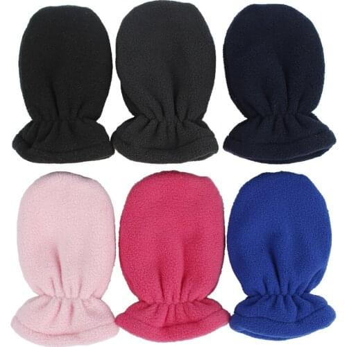 Warmom Candy Color Knitted Baby Gloves Winter Knit Wool Newborn Mittens Velvet Thick Childrens Kids Keep Finger Warm For Baby