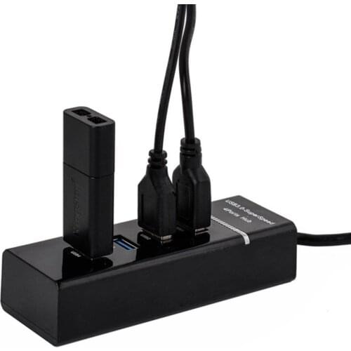 USB Hub 3.0 Portable 4-Port USB Hub Splitter Cable Adapter Port Multi-Expander TF SD Card Reader All in One for PC Computer