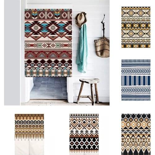 Bohemian Fabric Partition Curtain Kitchen Bedroom Half Panel Curtain Home Decoration Geomantic Curtain