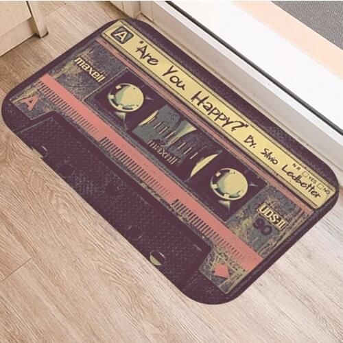 Vintage Music Tape doormat Non-slip Indoor Door Floor Mats 40*60cm Bedroon Area Rugs Vacuuming Entrance Porch Doormats Tapete