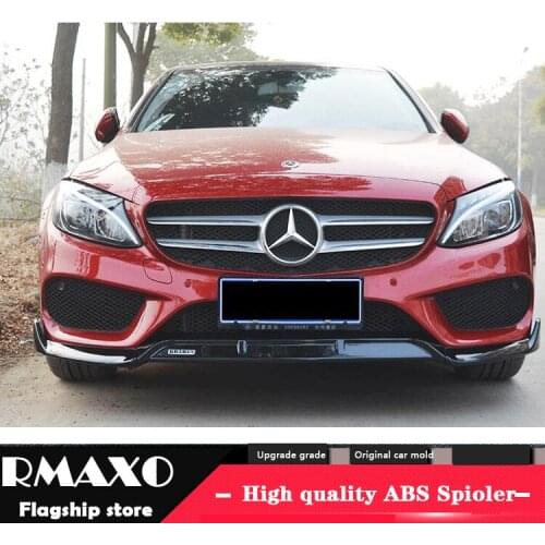 For Benz W205 ABS Rear Bumper Diffuser Protector For 2016-2018 C-class W204 Body kit bumper rear Front shovel lip rear spoiler