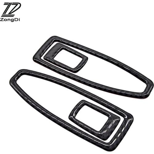 ZD 4pcs Car Window Lifter Switch Cover Carbon Fiber Interior Stickers for BMW F30 F34 3 4 Series 320i 328i Accessories 3-series