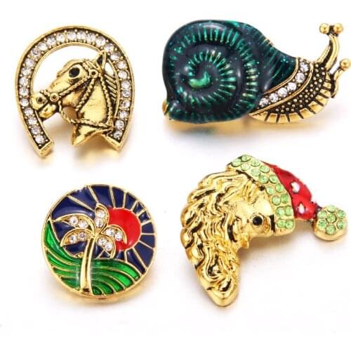 New Christmas 10pcs/lot 18MM Snap Jewelry Metal Snap Buttons fit DIY Snap Bracelets bangle fashion Jewelry Women Jewelry 6588