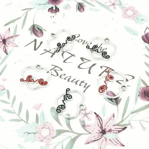 10Pcs Fashion Charms Gift Enamel Peach Heart Alloy Pendant Earring Necklace Jewelry Accessories DIY Electroplating Does Not Fade