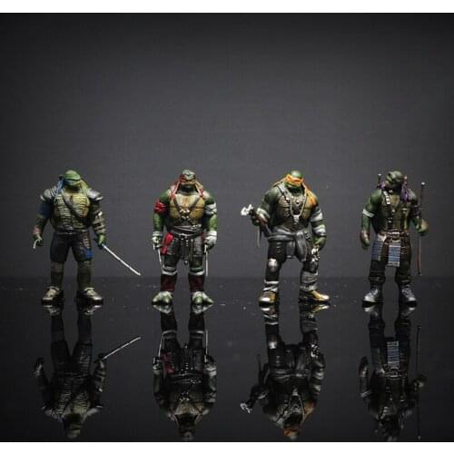 4pcs/set 1:64 Scale Ninja Car Scene Set Accessories Character Doll Resin Movie Vehicle Toys Parts