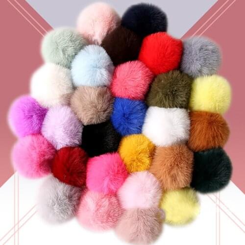 DIY Wholesale 5pcs/lot Soft Fluffy Faux Fox Fur Pom Pom Multicolor 3cm Artificial Hairy Ball For Bags Beanies Cap Accessories