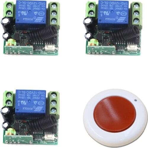 DC 12V 10A Wireless Remote Control Light Switch 1CH Mini Relay Receiver RF Remote Controller Switch Transmitter