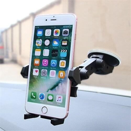 Telescopic Rotation ABS Black Stand Phone Navigation Bracket Car Windshield Sucker Mobile Phone Holders