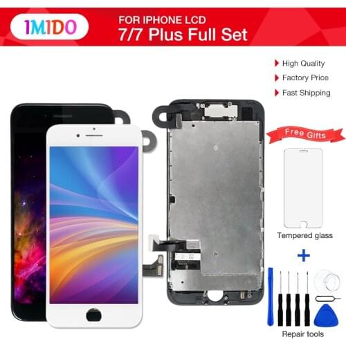 1Pcs OEM LCD For iPhone 7 7 Plus Display Full Set Digitizer Assembly 3D Touch Screen Replacement +Front Camera+Earpiece Speaker