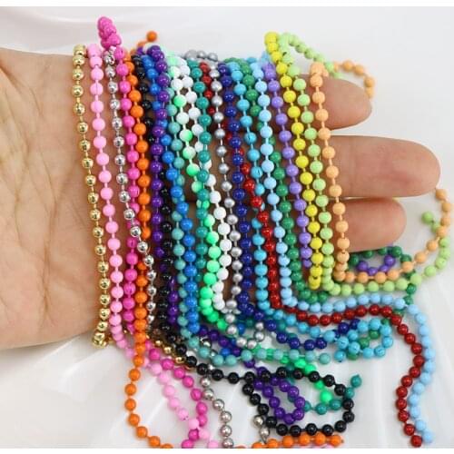 5 Meter Box Beaded style chain long jewelry Chain Color Plated Necklace Jewelry Necklace Brass Chain Necklace Small Size 9991