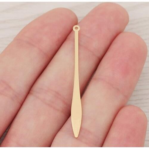 20pcs/lot Genuine Gold Plating Long Vertical Bar Earrings Charms For DIY Making Earrings Fashion Jewelry Accessories 47x4mm