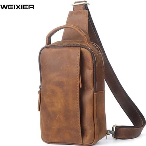 Mens Genuine Leather Crossbody Bag Men Shoulder bags Soft Cow Leather Bag For Mail Messenger Bags Vintage Tote Bags