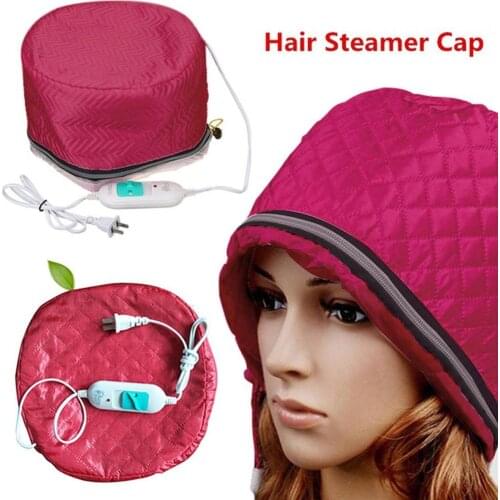 Electric Hair Steamer Cap Red Dryers Hair Heating Cap Waterproof Thermal Treatment Beauty Steamer SPA Nourishing Hair Care Cap