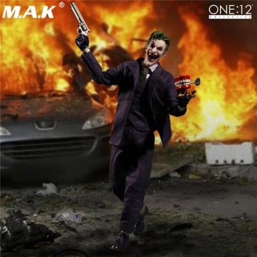 New 1/12 Scale Comic Version Cloth 6-inch Clown 15cm Green Hair Full Set Action Figure Doll