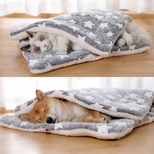 Flannel Winter Dog Bed Thicken Puppy Nest Cat Mats Kennel Warm Pet Mattress Cushion For Small Large Dogs Sofas Pad Pet Supplies