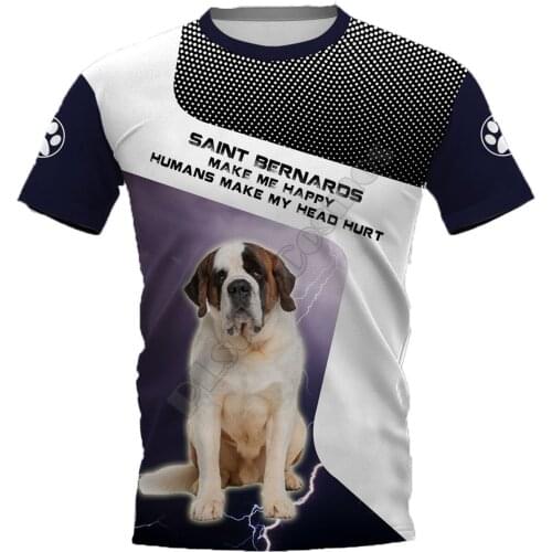 PLstar Cosmos Saint Bernard 3D Printed t-shirt Harajuku Streetwear T shirts Funny Animal Men For Women Short Sleeve 09