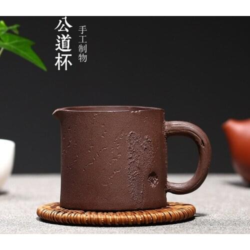Custom fair mug undressed ore purple clay small points of tea, tea accessories rain medium sand purple sand art factory