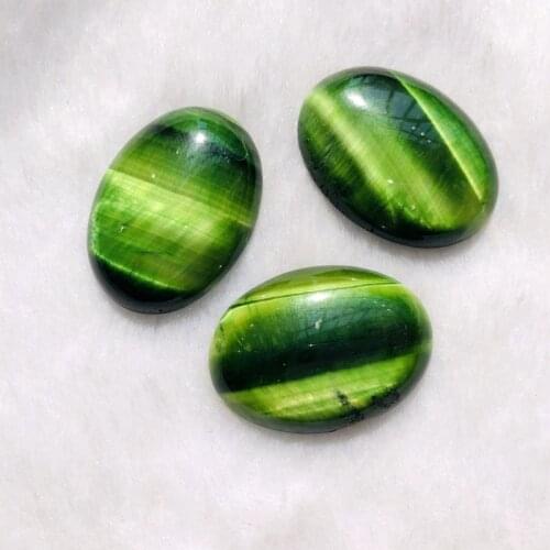 AA Quality Natural Green Tiger Eye Cabochons Oval 18x25mm,22x30mm CAB Semi preciou stone Jewelry Cabochon Ring Face 3pcs/lot