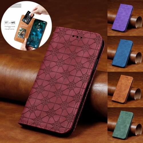 Embossed Lucky Flower Leather Cover For iPhone 12 11 Pro Max 12 Mini XR XS Max X 6S 7 8 Plus SE 2020 Flip Phone Case Coque Bags