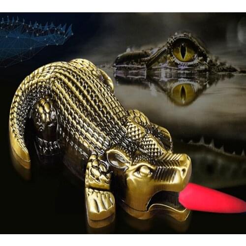 Creative Metal Crocodile Windproof Lighter Cigar Cigarette Lighter Unusual Butane Gas Torch Lighter Gadgets For Men