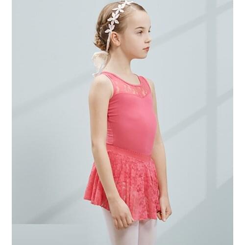 Todders Summer Short Sleeves Dance Costumes for Girls Children Noyon Lace Ballet Skirts