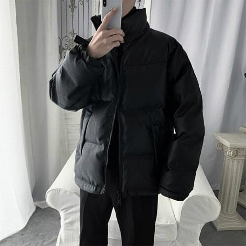 Fashion Cotton Coat Mens Casual Winter Clothing Plus Size Loose Stand Collar Puffy Jacket Black Boys Coat Thick Parka Men Xxl