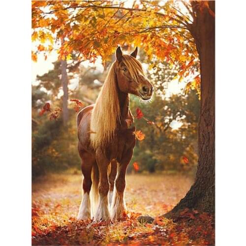Snow Two Horse Animal DIY 11CT Cross Stitch Embroidery Kits Needlework Craft Set Cotton Thread Printed Canvas Home Sale