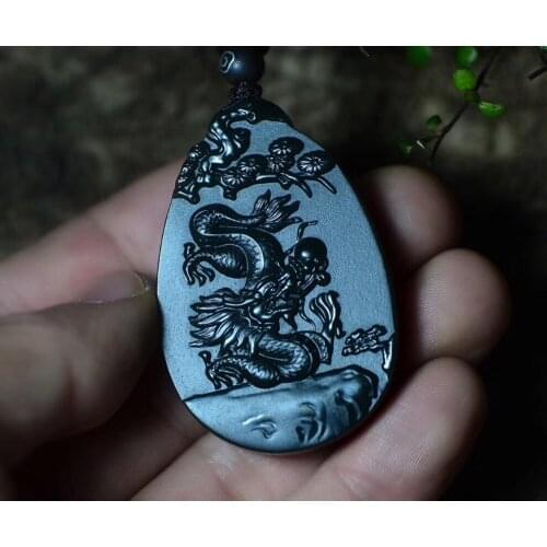 Natural Xinjiang Hetian Jade Green First Grade Fine Material Zodiac Dragon Pendant hp381