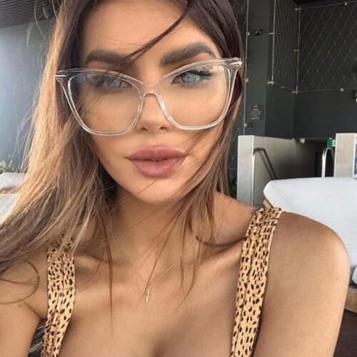 Fashion Cat Eye Glasses Frames For Women Sexy Oversized Metal Frame Luxury Brand Design Lady Optical Eyeglasses Eyewear