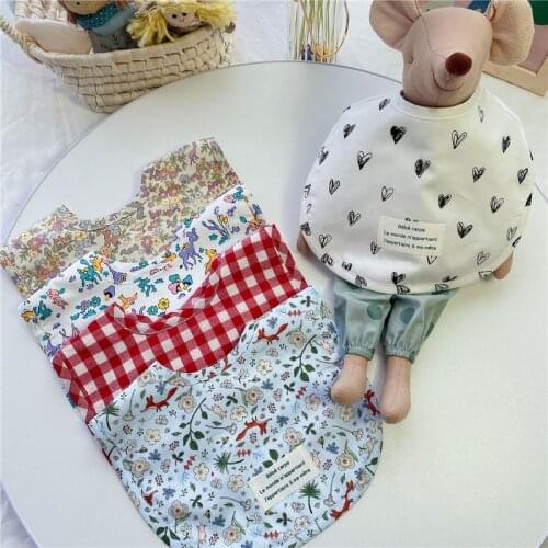 0-3Y Baby Waterproof Cotton Bib Cute Cotton Floral Saliva Towel Baby For Babies Stuff Korea The Same Waterproof Bib Baby Feeding