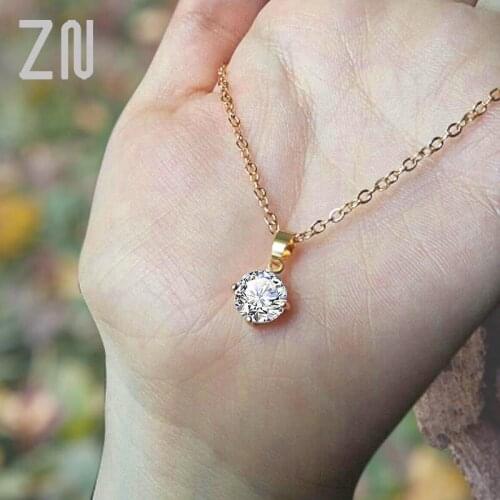 ZN New Classic Zircon Choker Necklaces For Women Girls Bijoux Rhinestone Necklace Fashion Jewelry Gift