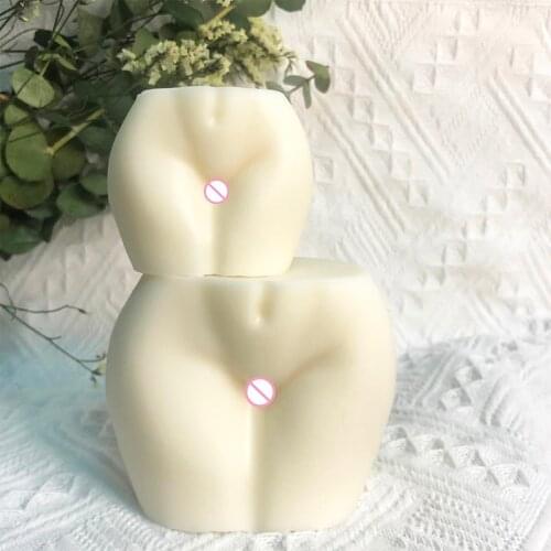 3D Sexy Buttocks Candle Mold DIY Art Candle Making Tool Shy Human Body Butt Candle Silicone Mold Home Decoration Ornaments