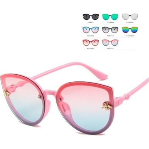 2021 Boy Girl Cute Cartoon Bear Shape Fashion Round Sunglasses Children Vintage Sunglasses UV Protection Classic Kids Eyewear