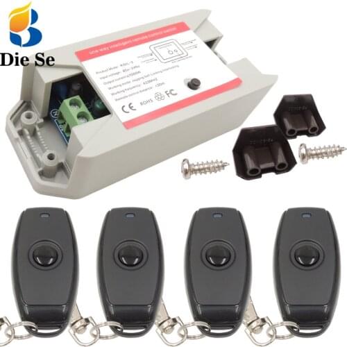 433MHz RF Universal Remote Control AC 110V 220V 1CH Relay Receiver With 1 button Transmitter For Light/LED/Fan/home Appliance